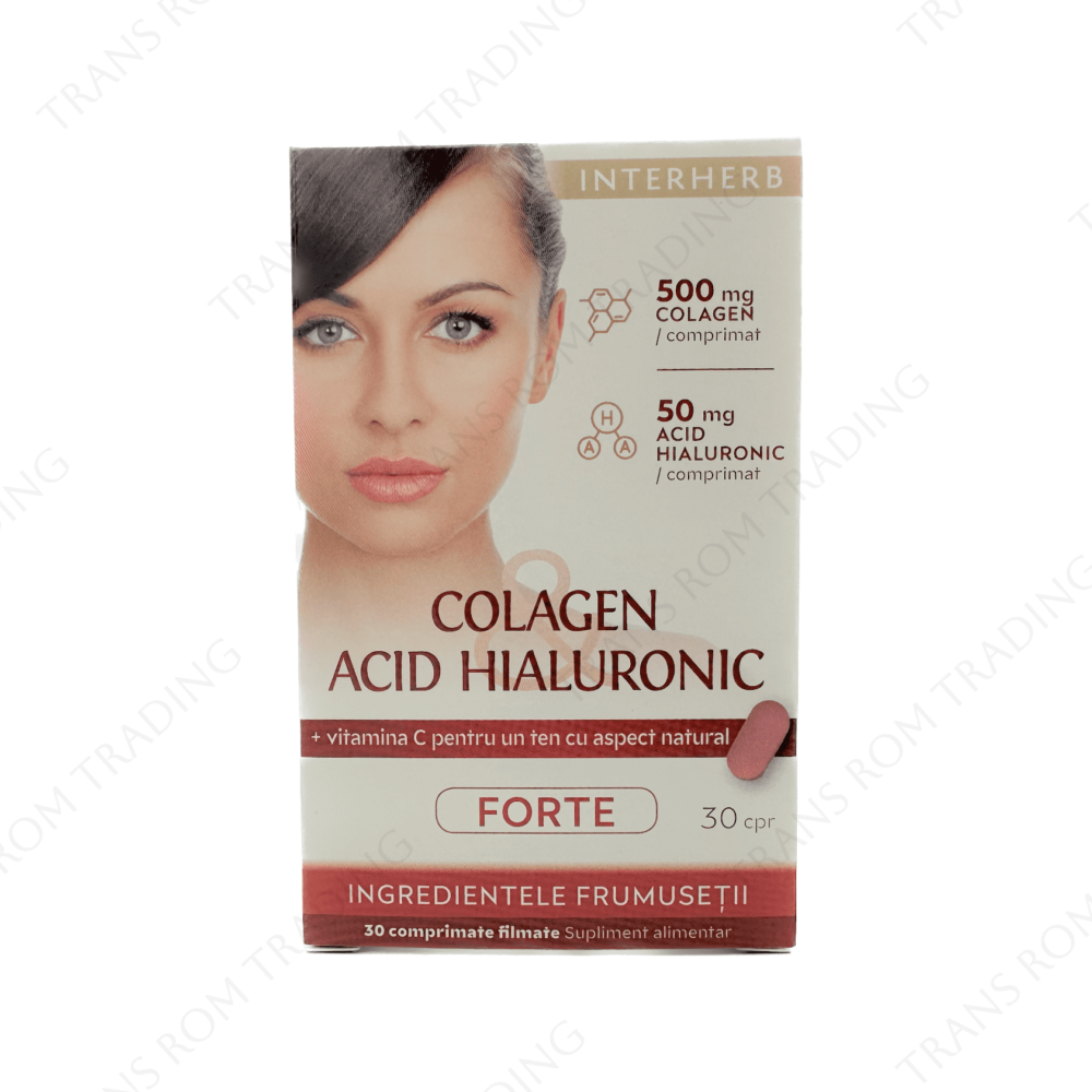 Colagen cu Acid hialuronic Forte, 30 capsule, Interherb