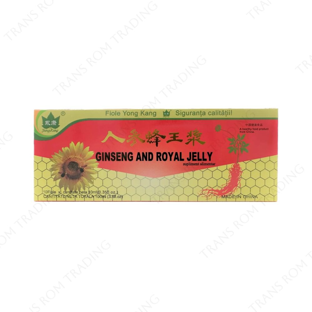 Supliment alimentar Ginseng + Royal Jelly, 10 fiole x 10ml, YongKang International