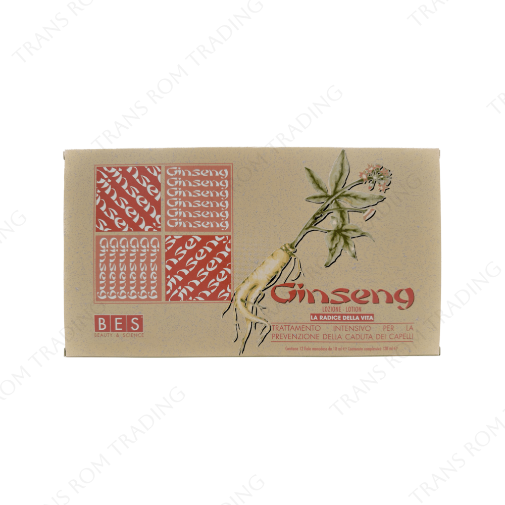 Tratament contra căderii părului Ginseng, 12 fiole x 10ml, Bes Beauty & Science