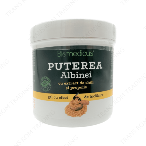 Gel cu efect de încălzire Puterea Albinei cu extract de Chili și Propolis, 250ml, Biomedicus