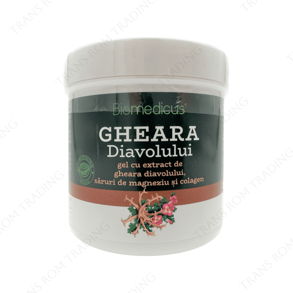 Gel cu extract de Gheara Diavolului, Săruri de Magneziu și Colagen, 250ml, Biomedicus