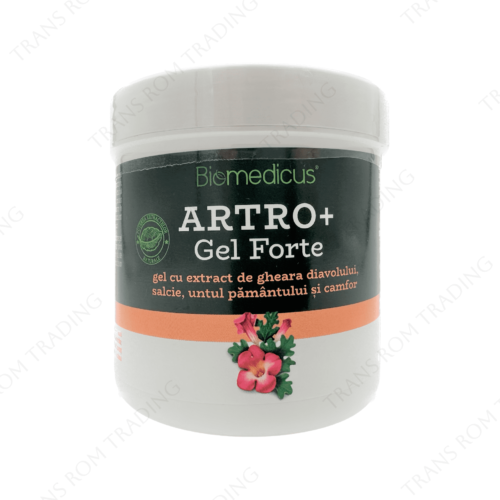 Artro+ Gel Forte cu extract de Gheara Diavolului, Salcie, Untul pământului, Camfor și Metil salicilat, 250ml, Biomedicus