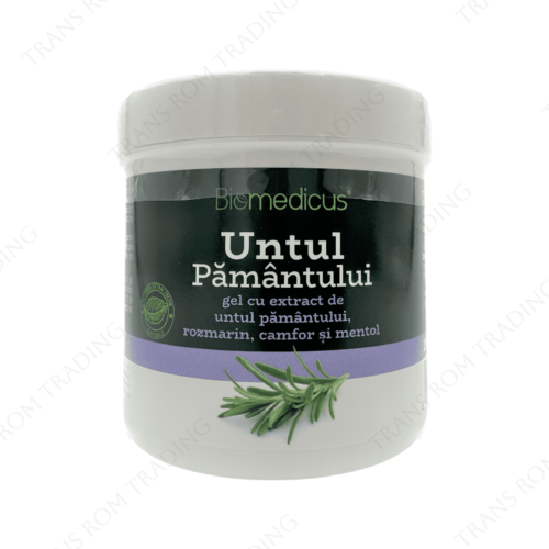 Gel cu extract de Untul Pământului, Rozmarin, Camfor și Mentol, 250 ml, Biomedicus